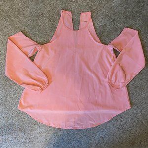 Abercrombie & Fitch Cutout Blouse in Light Pink